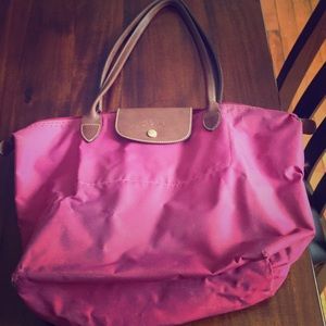 Large pink Longchamp bag